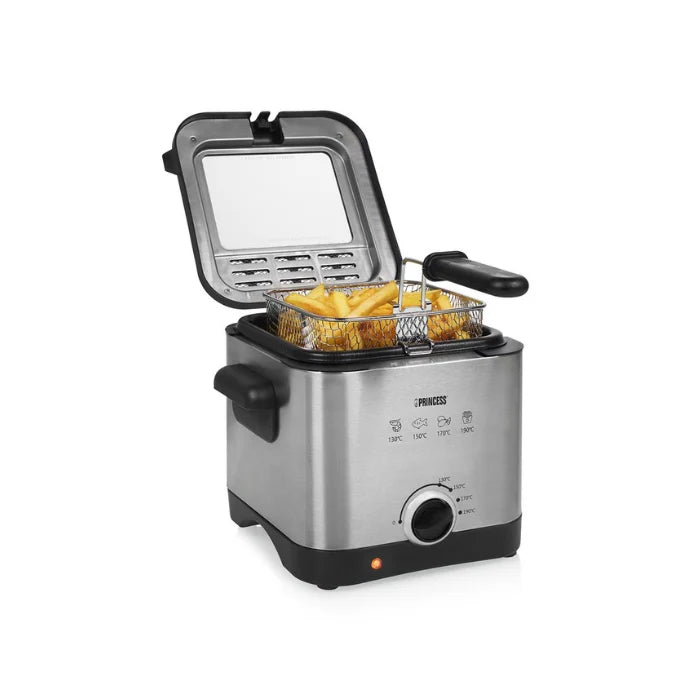 Princess Fryer Mini Fryer, 1.5Lit, 1000Watts, Stainless Steel