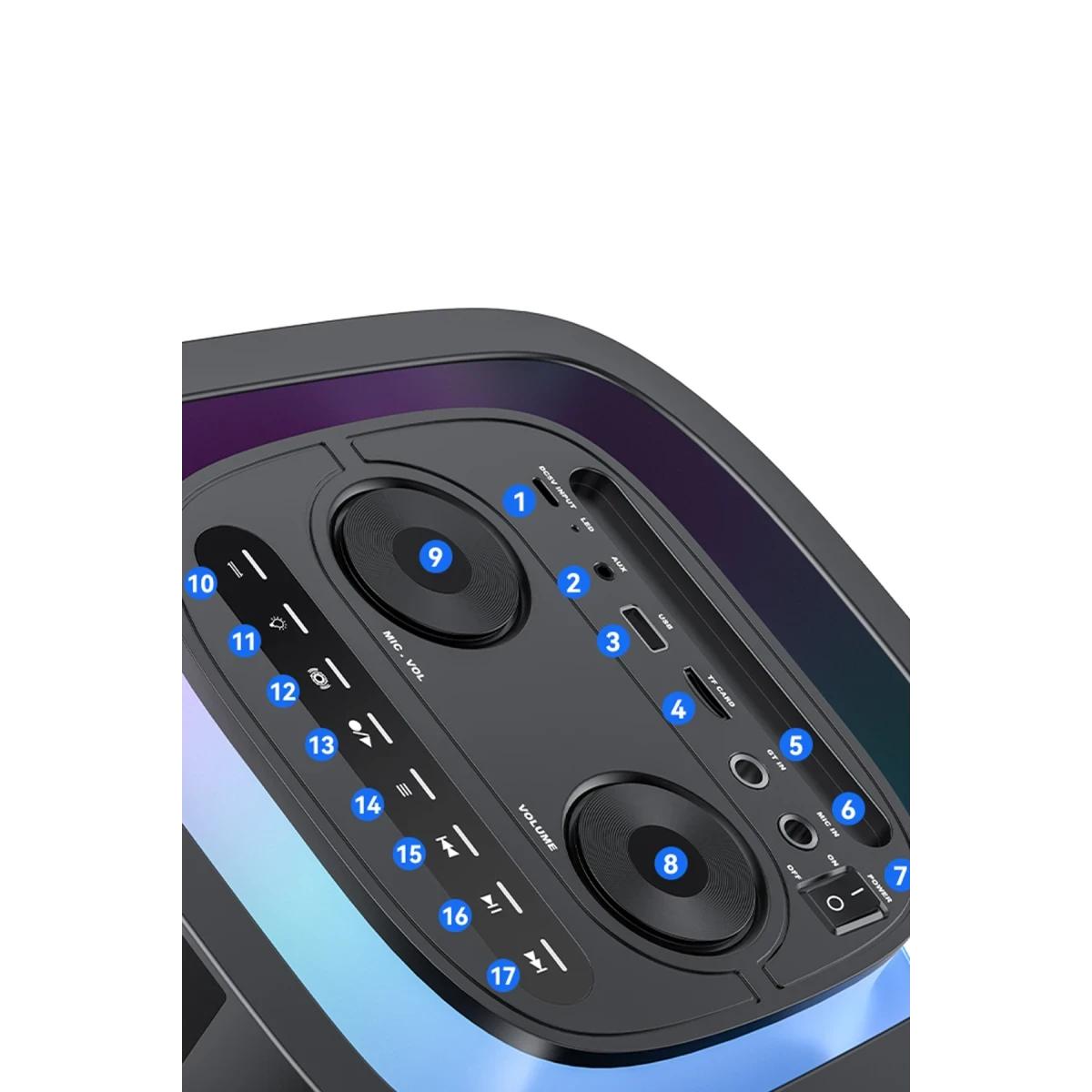 Yesido Speakers RGB Light, 40Watts, BT5.3 Dual, Black