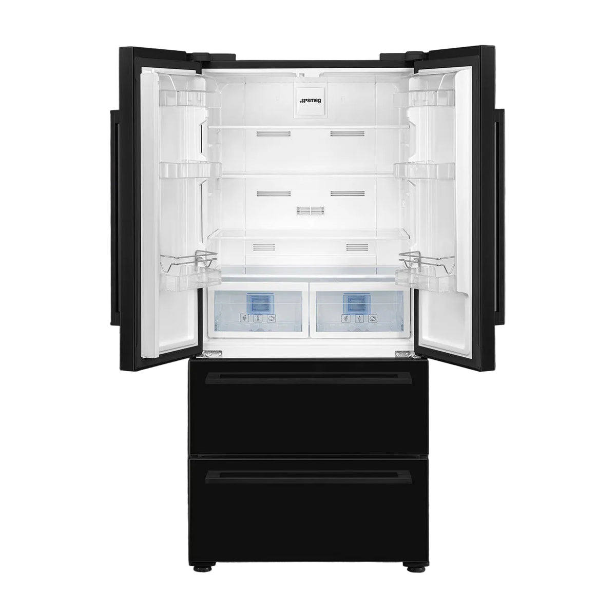 Smeg Side By Side Freestanding Refrigerator A++, French Door, 539Lit, Black