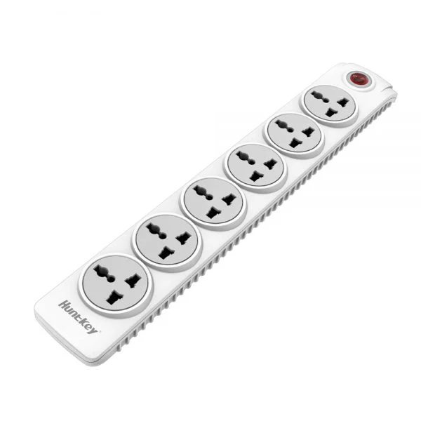 Huntkey Power Strip 6 Socket, 3M Cable, White