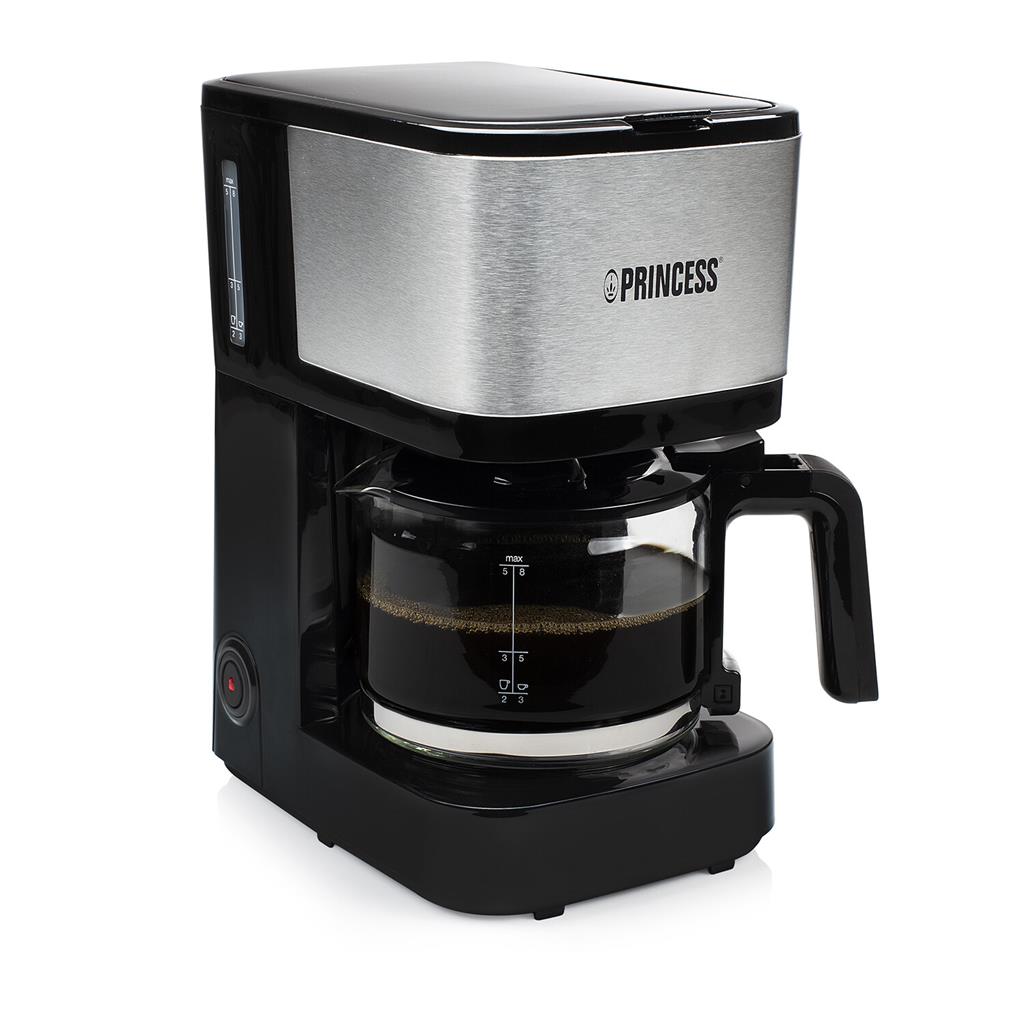 Princess Filter Coffee Maker Compact, 8Volume, 0.75Lit, Suitable For 8 Cup, 600Watts, Black