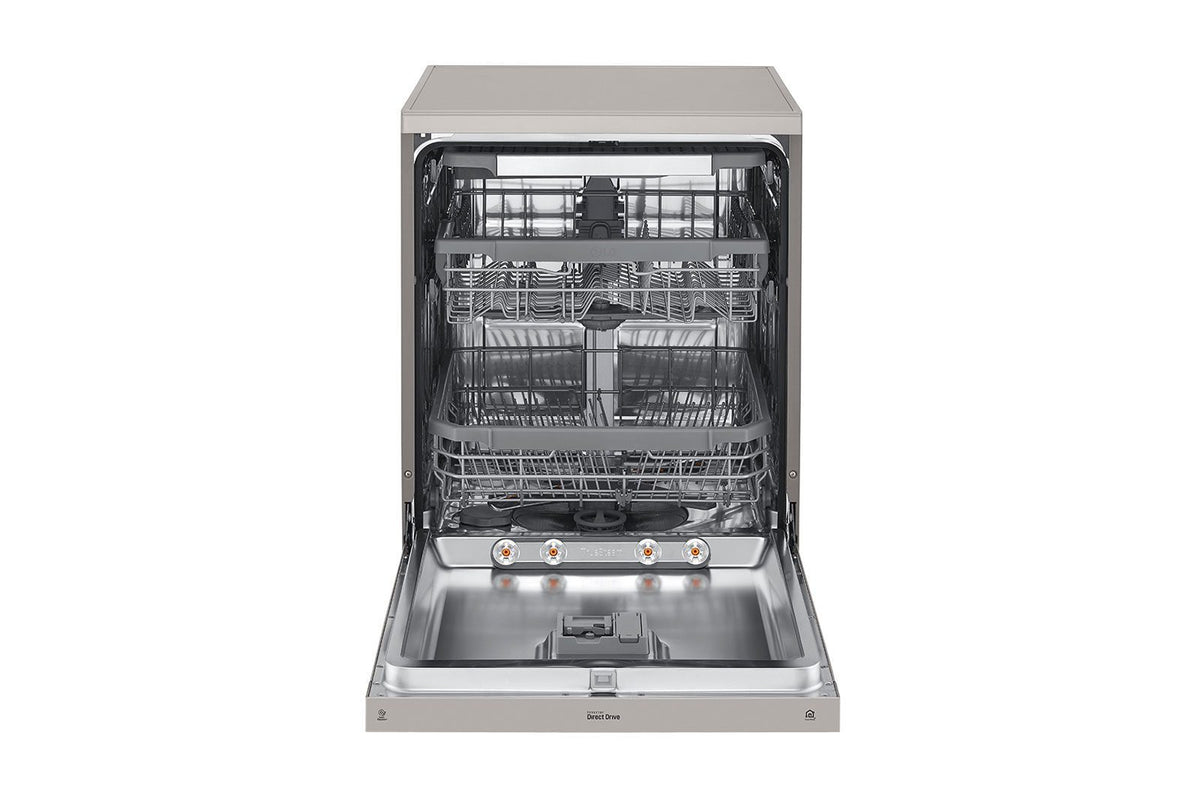 LG Free Stand Dishwasher A++, 14Sets, 10Program Steam, Platinum Silver