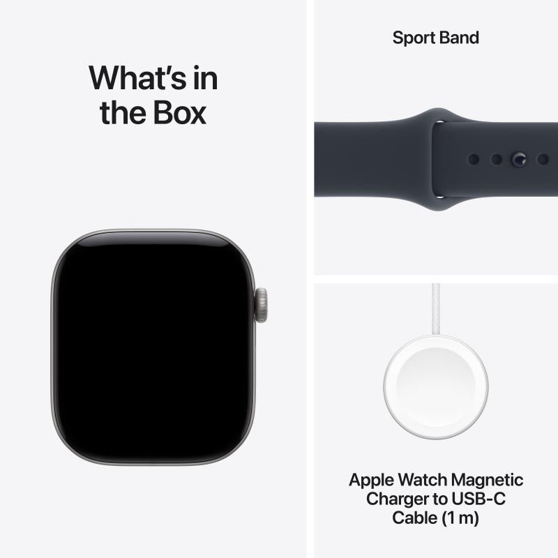 Apple Watch Series 12 GPS 42Mm, Space Grey Aluminium Case, Navy Blue Sport Band, S/M