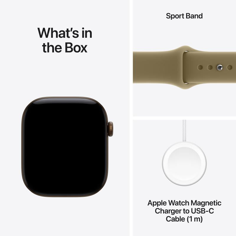 Apple Watch Series 12 GPS 46Mm, Dark Bronze Aluminium Case, Olive Sport Band