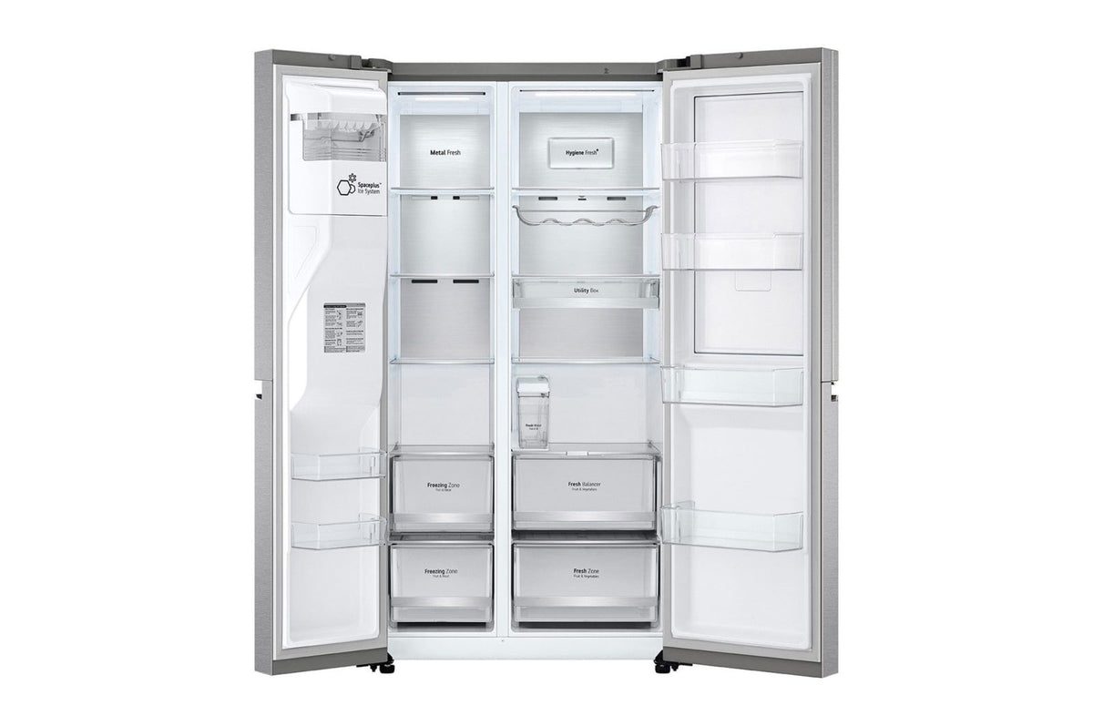 LG Side by Side Refrigerators, 674Lit, Linear Compressor, Door in Door, Silver