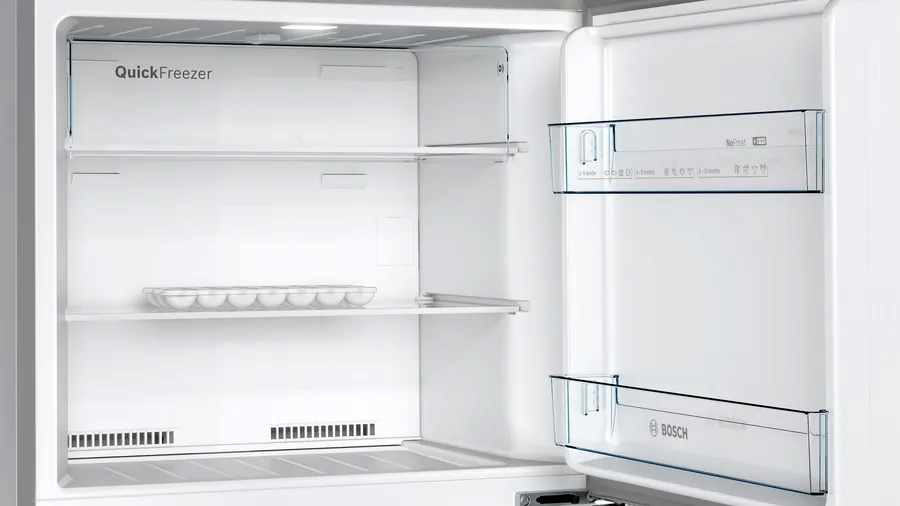 Bosch Free Standing Fridge with Freezer, Stainless Steel Look, 328Lit