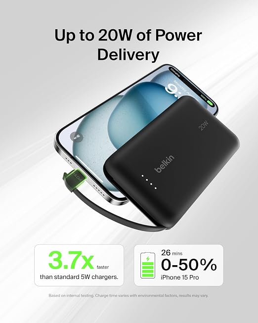 Belkin BPB027HQBL Power Bank, 10,000 mAh, Black