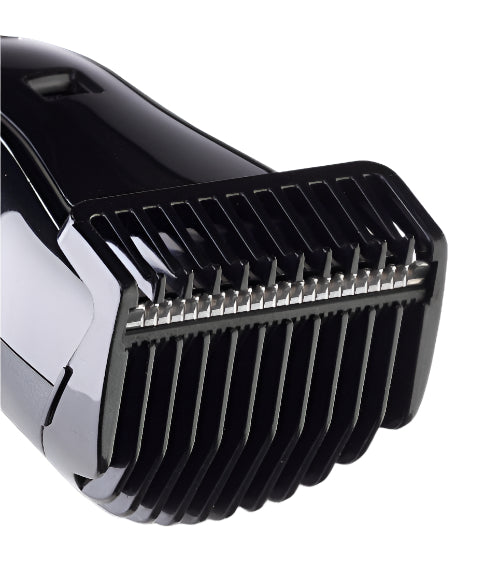 Black hair trimmer head on a white background