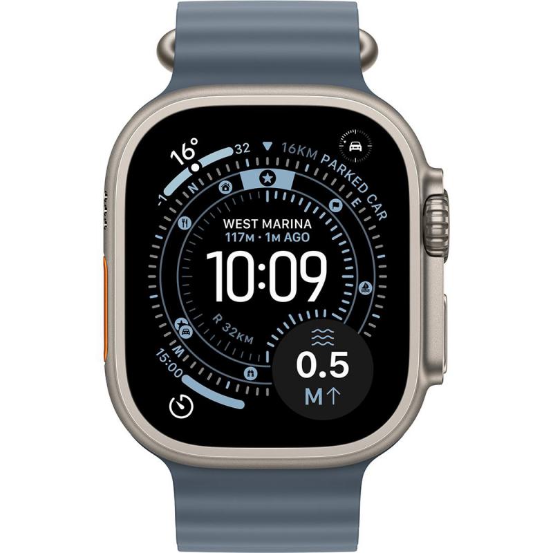 Apple Watch Ultra 3 GPS + Cellular 49Mm, Natural Titanium Case, Anchor Blue Ocean Band