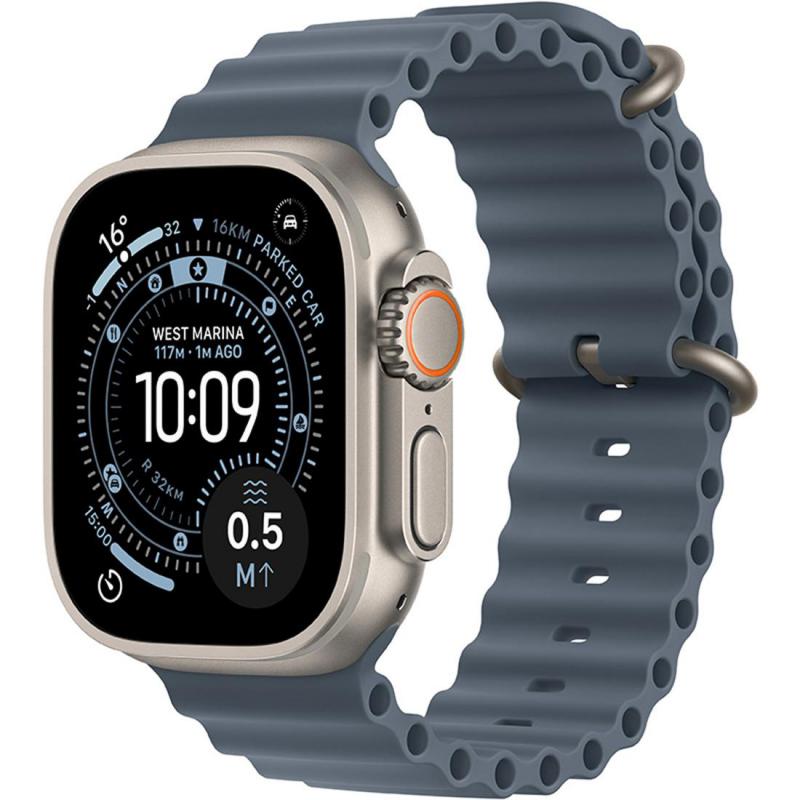 Apple Watch Ultra 3 GPS + Cellular 49Mm, Natural Titanium Case, Anchor Blue Ocean Band