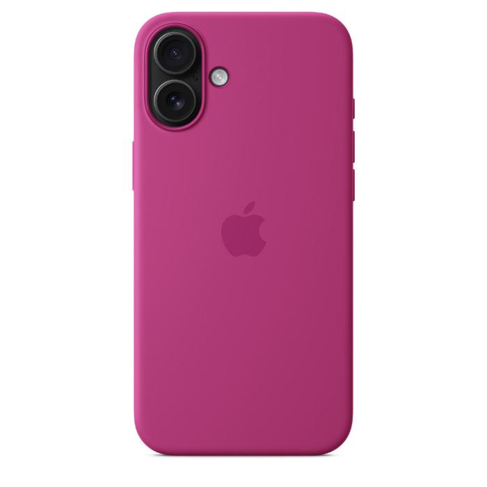 Apple iPhone 16 Plus Silicone Case with Mag Safe, Fuchsia