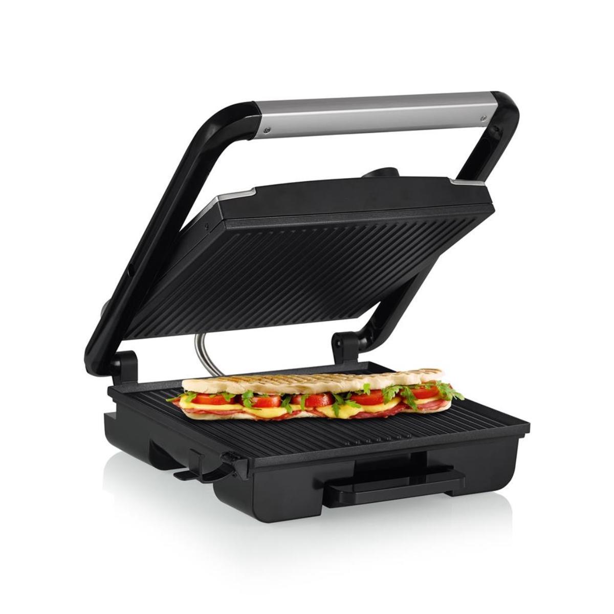 01.112425.01.001/Princess panini grill pro extra large baking surface of 30 x 27 cm adjustable ther GRILL / STEEL / 2000 WATTS