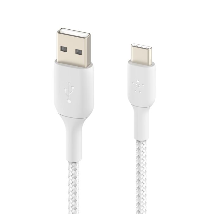 Belkin Boost Charge USB-A to USB-C Braided Cable, 2Mm, White