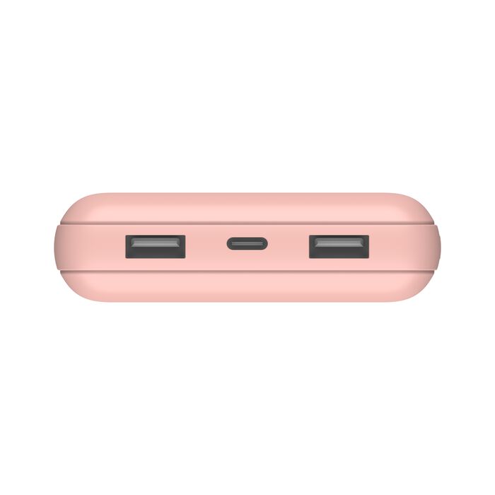 Belkin Boost Charge 3-Port & 20000Mah Power Bank with USB-C 15Watts, Dual USB-A, Pink