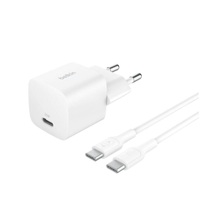 Belkin Wall Charger PD, USB-C, 25Watts, Cable 1Mm, White