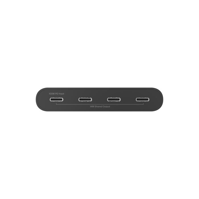 Belkin Connect USB-C to 4-Port USB-C Hub, 100Watts PD, Black