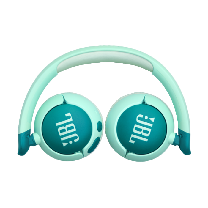 Teal headphones with JBL logo on a white background