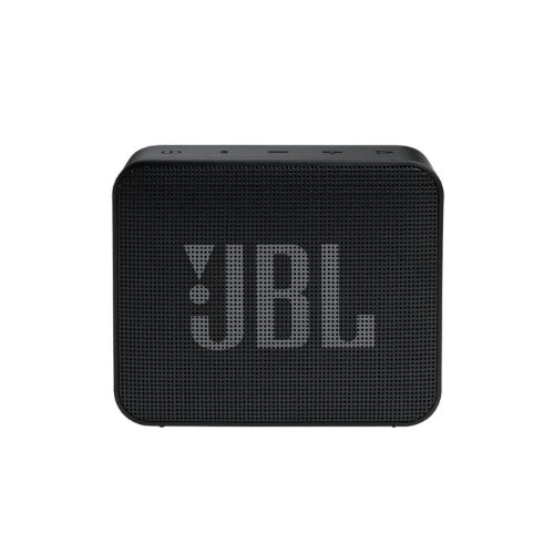 Black JBL speaker on a white background