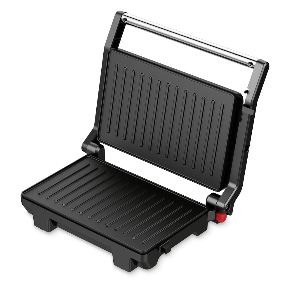 Berlinger Haus Blauman Electric Grill with Oil Drip Pan, 1000Watts, Steel / Black