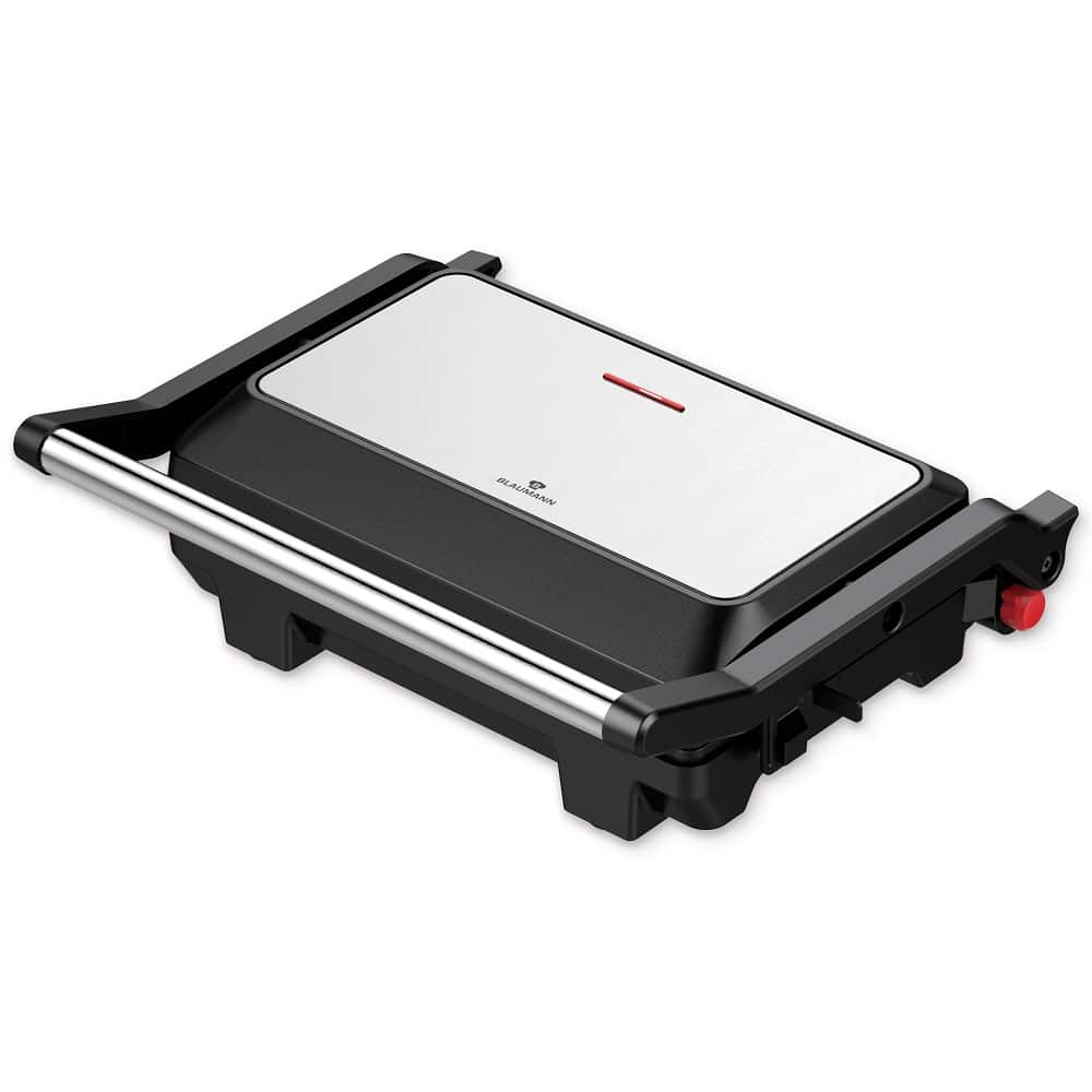Berlinger Haus Blauman Electric Grill with Oil Drip Pan, 1000Watts, Steel / Black