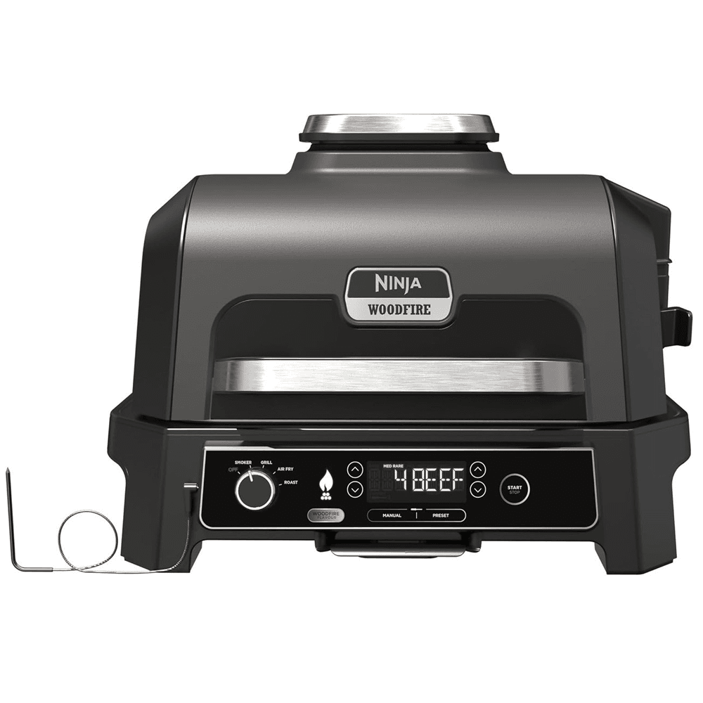 Ninja Woodfire Pro XL Electric BBQ Grill & Smoker, 1700Watts, Grey/Black