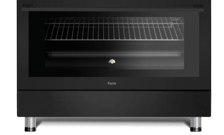 Ferre Gas Oven Full Safety, Digital Timer, 2Fan, 90*60 Cm, 2Turbo, 3Normal Burners, Black