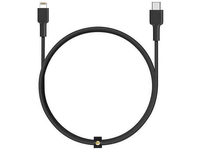 CB-CL1/Aukey Impulse MFI Braided Nylon USB C To Lightning Cable - 1.2 Meter BLACK Cable / Black / N/A