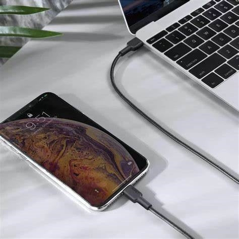 CB-CL1/Aukey Impulse MFI Braided Nylon USB C To Lightning Cable - 1.2 Meter BLACK Cable / Black / N/A
