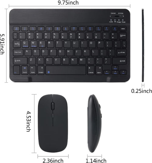 GBT Ultra-thin Wireless Keyboard and Mouse Combo Set, Rechargeable Portable for Mobile Phone