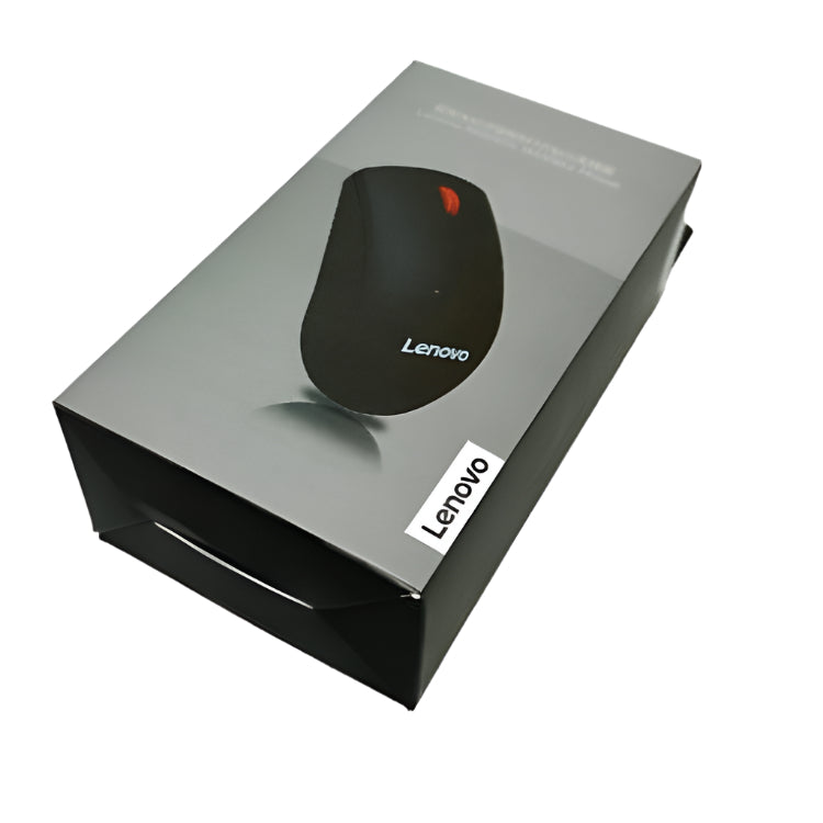Lenovo Wireless Optical Mouse, 1000DPI Red Rubber Roller, Black