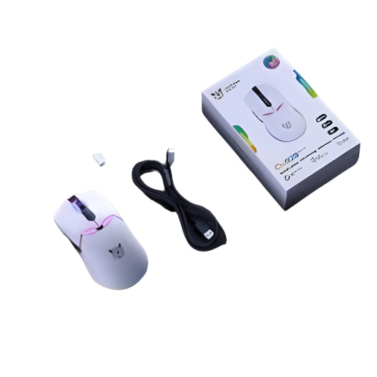 Onikuma Wireless Gaming Mouse Three Mode, Bluetooth & Wired, Black / White