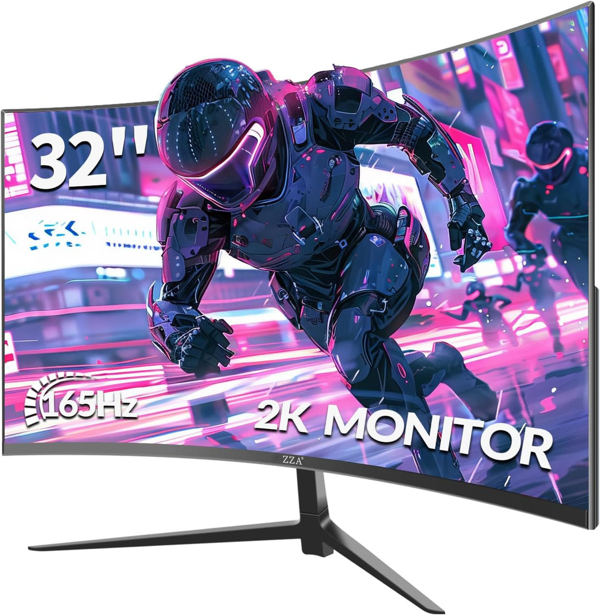 SUIRGE 32-Inch QHD Curved Gaming Monitor, 2K 165Hz, 1ms Response Time 3000r / DP+HDMI+USB+S