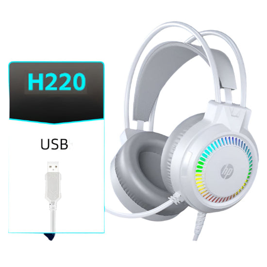 HP H220 RGB USB Gaming Headset — White