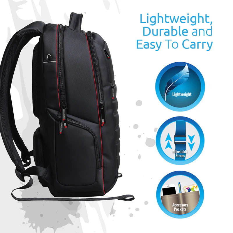 Promate Rebel-BP Havey Duty Bag For Laptop, 15.6Inch, Black