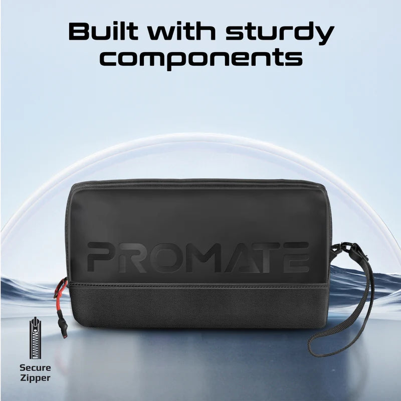 Promate Vali Light Weight, Organizer Pouch, Black