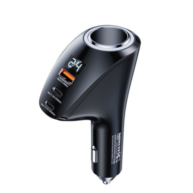 Remax Warriors Series 3-in-1 Car Charger with Cigarette Lighter Socket — 88.5W PD Fast Charge, Black