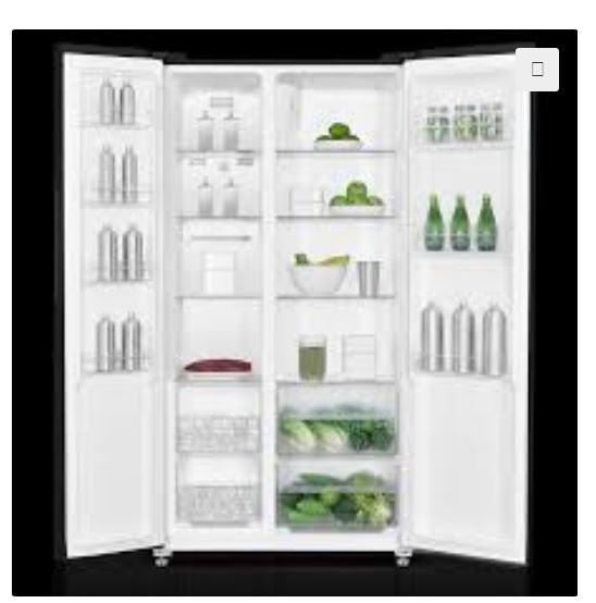 Metalux Side by Side Fridge A++, No Frost, 442Lit, Black