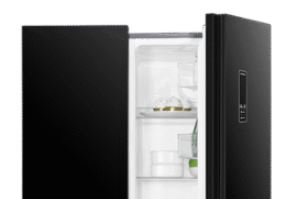Metalux Side by Side Fridge A++, No Frost, 442Lit, Black