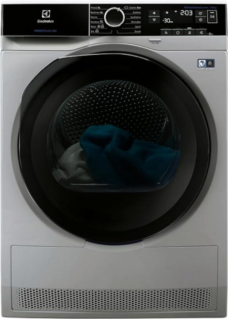 EW8H1966TBS / ELECTROLUX Condenser dryer 9 KG , ,silver, Drum Volume : 118 liter , Tank Capacity : 9KG / A++ / 7