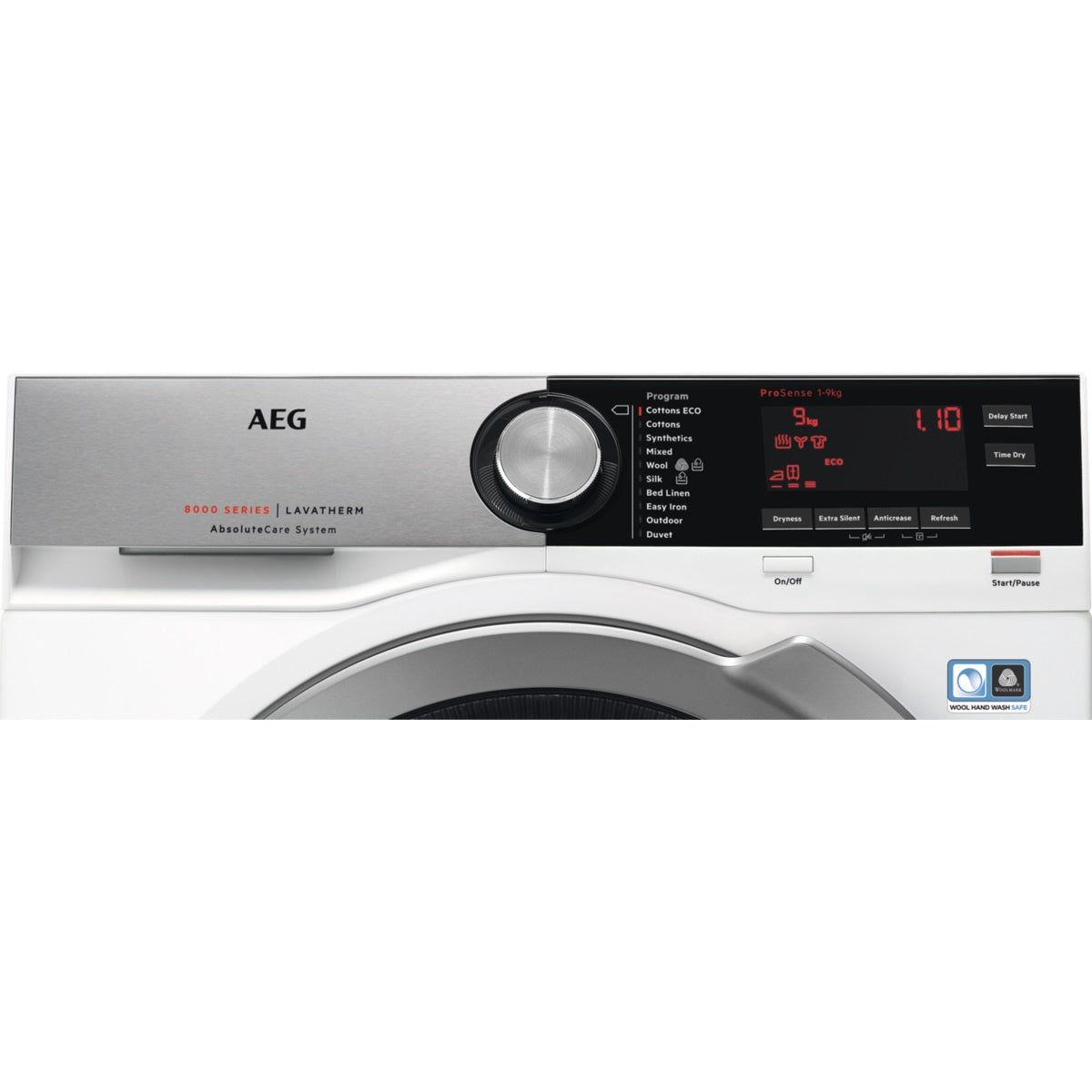 AEG Dryer Heat Pump Condenser A+++, Touch LCD, Soft Drum, 9KG, 7Programs, White
