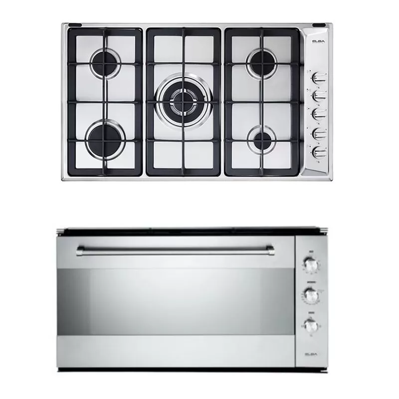 Elba Built in Oven Gas, Stainless Steel with Cooling Fan, 90Cm