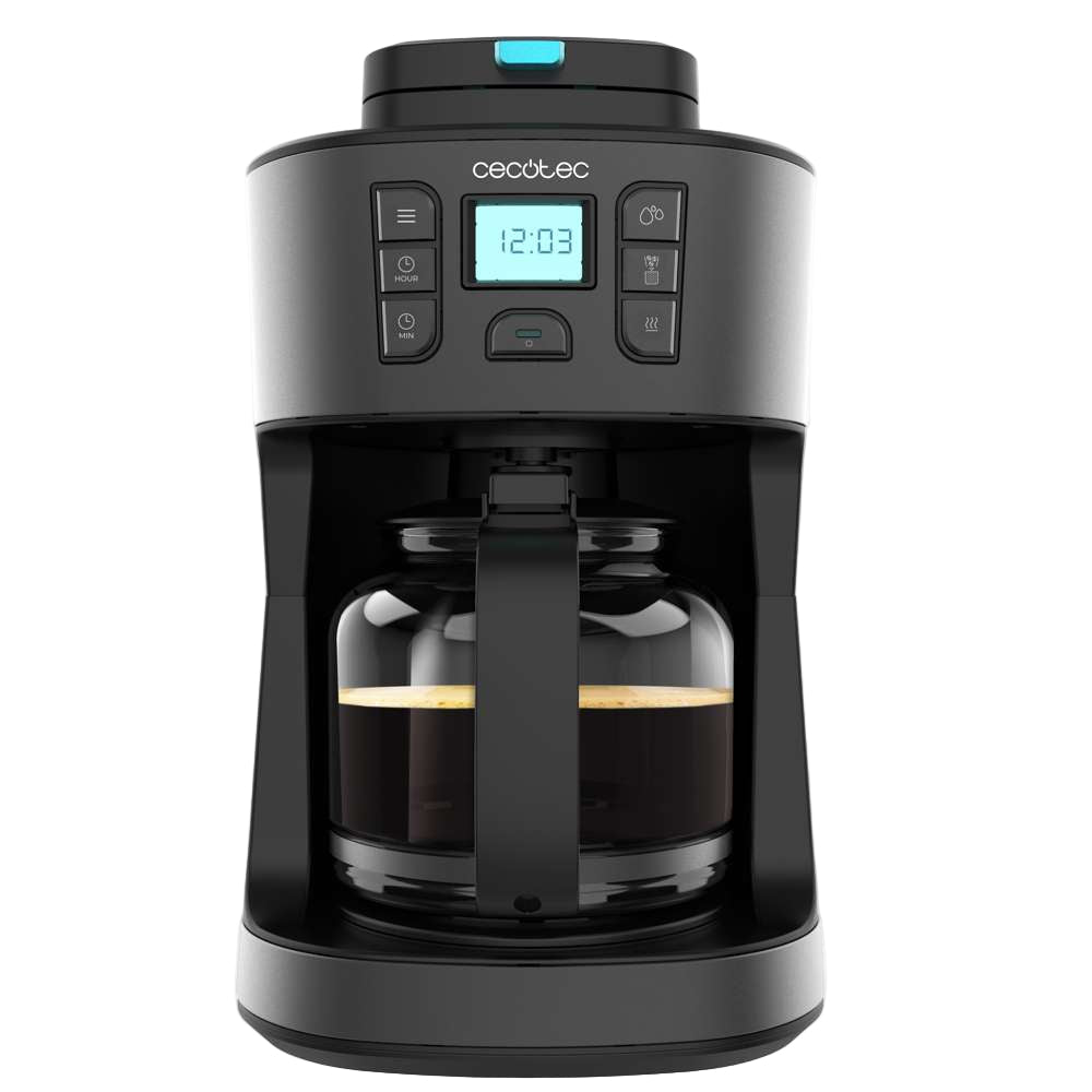 Cecotec Digital Drip American Coffee Machine with Grinder, 1.8Lit, 1000Watts, Black