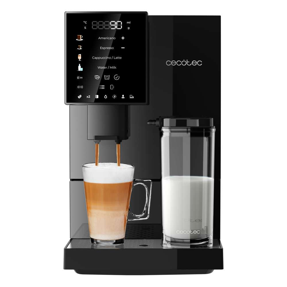 Cecotec Espresso Coffee Machine Cremmaet Compactccino, 19Bar Super Automatic with Milk tank, 1.1Lit, 1200Watts, Black