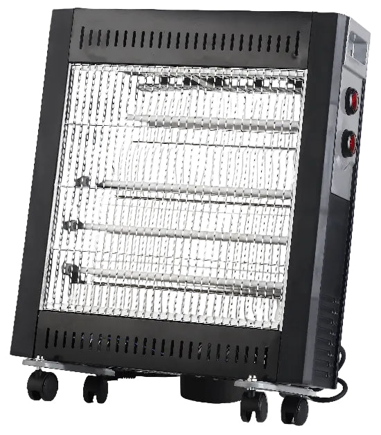 Portable electric heater on a white background