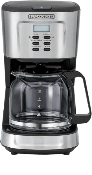 Black & Decker Coffee Maker, 12Cup, 900Watts, Black / Silver