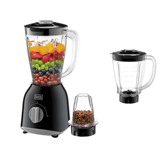 BX365-B5 / Black + Decker B+D_400W Blender with 2 Grinders, Black 400 / 1.5L / 3