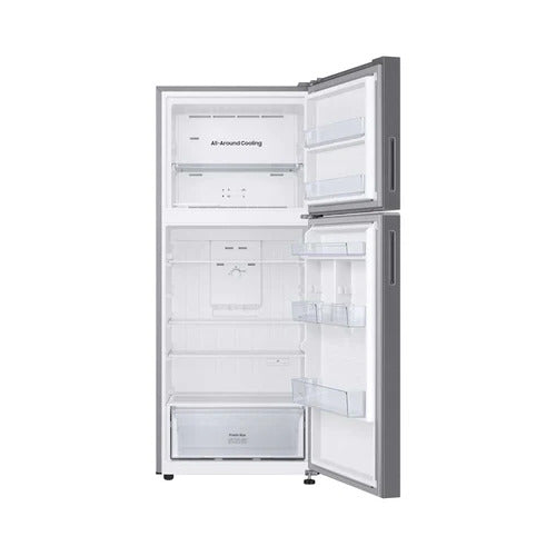 Samsung Top Mount Freezer Refrigerator A+, 391Lit, Silver