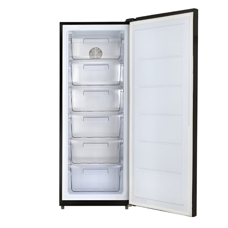 Samix Upright Freezer, Digital Touch, No Forst, 6Drawers, 205LIt, Black Glass
