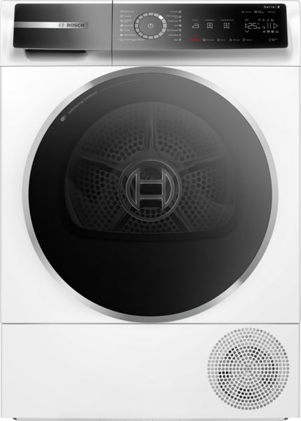 Bosch dryer with digital display on a white background