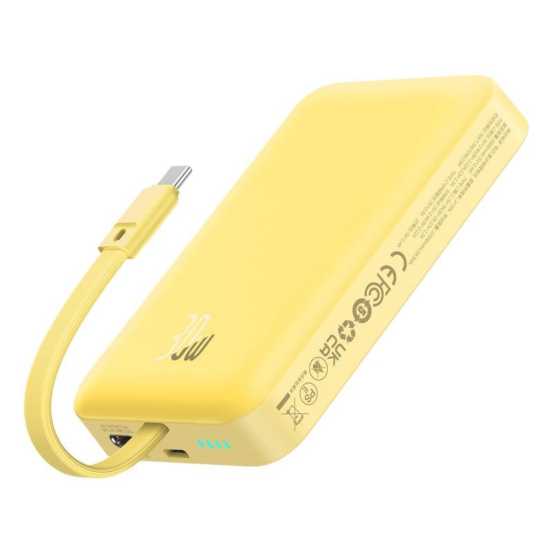 Baseus Magnetic Mini, Wireless Fast Charge Power Bank Type-C Edition, 10000Mah, Yellow